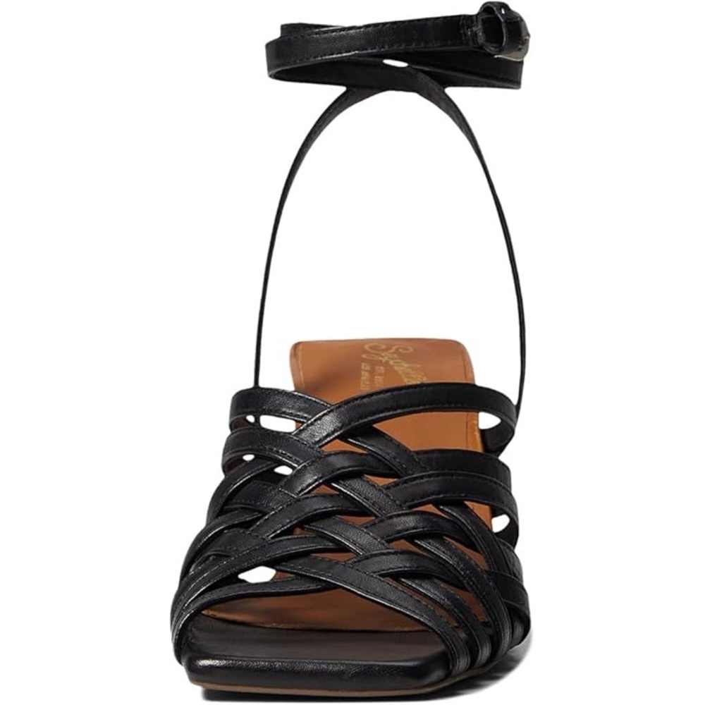 NEW Seychelles Charter Black Leather Block Heel Sandals 8 - Picture 4 of 6